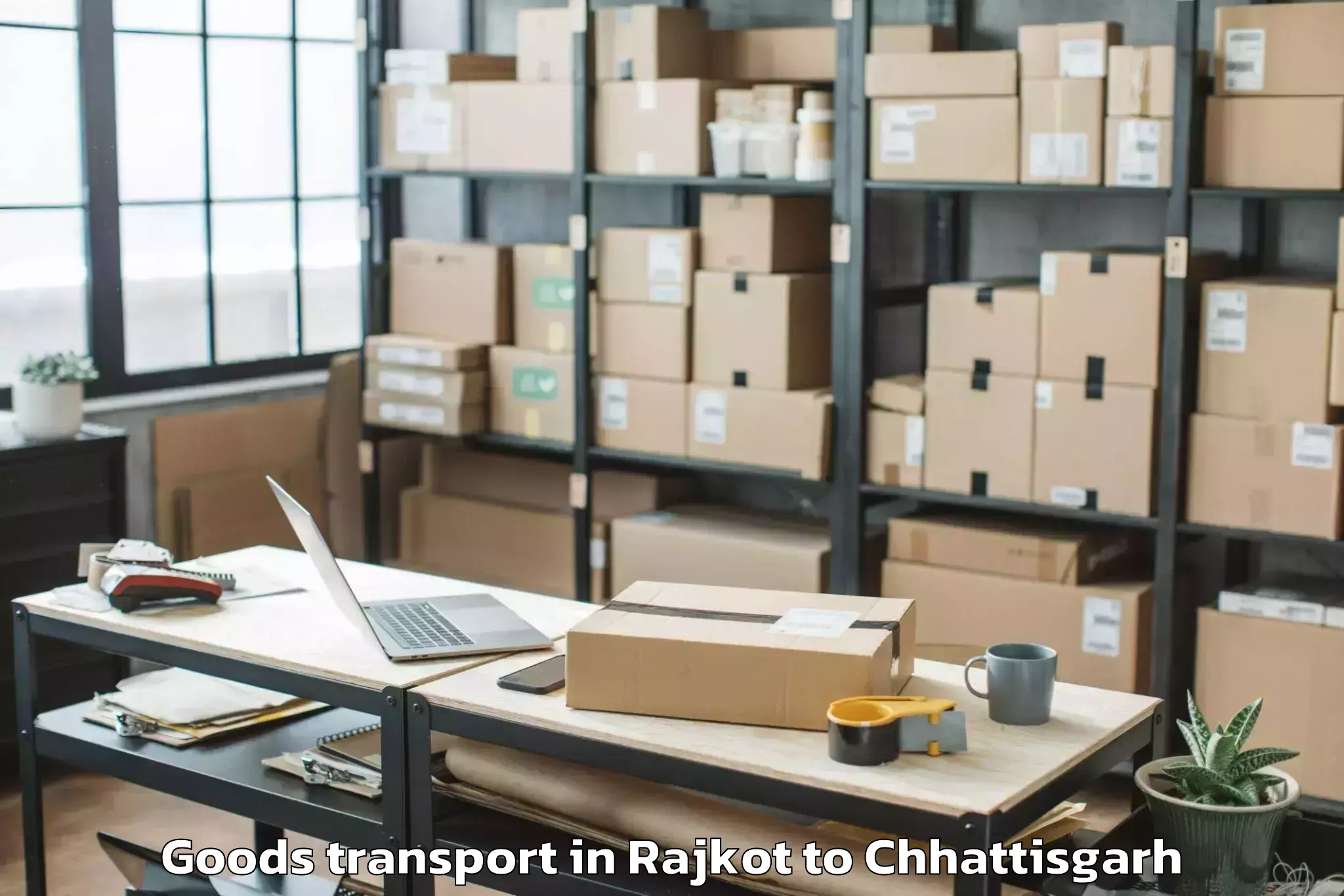 Professional Rajkot to Mats University Aarang Goods Transport